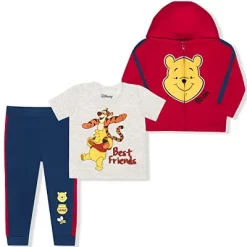 Disney Boy's 3-Pack Winnie The Pooh Short Sleeve Graphic Tee, Hoodie Jacket And Jogger Pants Set For Toddler -Family Style Shop GUEST 84df4717 db6f 4dc5 9cd4 e072d56416b3