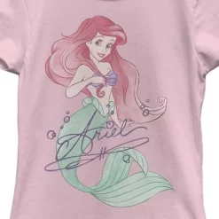 Disney Girl's The Little Mermaid Ariel Watercolor Signature T-Shirt
