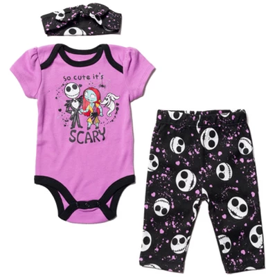 Disney Nightmare Before Christmas Zero Sally Jack Skellington Baby Girls Bodysuit Pants And Headband 3 Piece Outfit Set Newborn To Infant 10 Disney Nightmare Before Christmas Zero Sally Jack Skellington Baby Girls Bodysuit Pants And Headband 3 Piece Outfit Set Newborn To Infant - Image 8