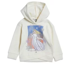 Disney Frozen Elsa Girls Fleece Pullover Crossover Hoodie And Pants Outfit Set Little Kid