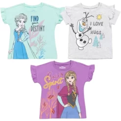 Disney Frozen Princess Anna Elsa Girls 3 Pack T-Shirts Little Kid To Big Kid -Family Style Shop GUEST 873e541b e55a 4307 8eb1 36cd3acd5f5f