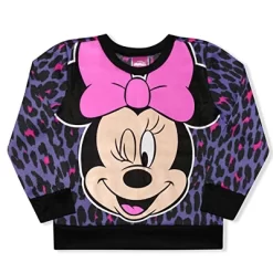 Disney Girl's 2-Pack Fabulous Minnie Mouse Graphic Pullover Sweatshirt And Jogger Pants Set, Leopard Print For Kids -Family Style Shop GUEST 882355bc cd48 4ae6 be06 8e4fdb4e4d01