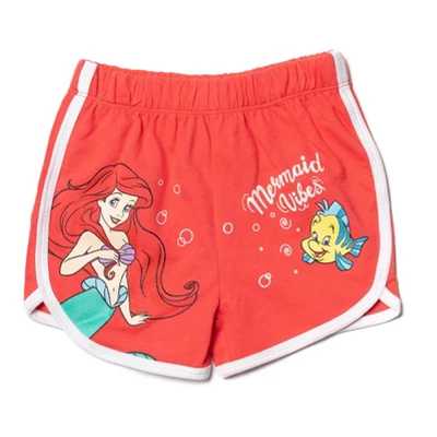 Disney Princess Belle Jasmine Moana Rapunzel Tiana Ariel Girls French Terry 3 Pack Shorts Toddler To Big Kid 5 Disney Princess Belle Jasmine Moana Rapunzel Tiana Ariel Girls French Terry 3 Pack Shorts Toddler To Big Kid - Image 3