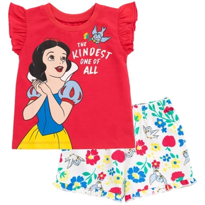 Disney Frozen Moana Princess Rapunzel Snow White Raya And The Last Dragon Girls Peplum T-Shirt And French TerryShorts Outfit Set Little Kid To Big Kid 13 Disney Frozen Moana Princess Rapunzel Snow White Raya And The Last Dragon Girls Peplum T-Shirt And French TerryShorts Outfit Set Little Kid To Big Kid - Image 11
