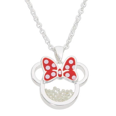Disney Minnie Mouse Womens Silver Plated Birthstone Shaker Necklace, 18+2" 6 Disney Minnie Mouse Womens Silver Plated Birthstone Shaker Necklace, 18+2" - Image 4