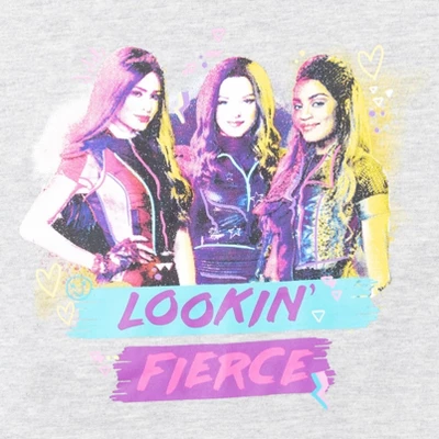 Disney Descendants Mal Evie Uma Peplum T-Shirt Capri Legging Set Grey/Purple 6 Disney Descendants Mal Evie Uma Peplum T-Shirt Capri Legging Set Grey/Purple - Image 4