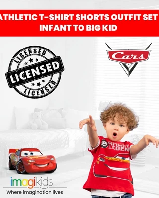 Disney Pixar Cars Lion King Lightning McQueen T-Shirt And Mesh Shorts Outfit Set Toddler 5 Disney Pixar Cars Lion King Lightning McQueen T-Shirt And Mesh Shorts Outfit Set Toddler - Image 3