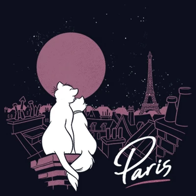 Disney Girl's Aristocats Duchess And Thomas Love In Paris T-Shirt 3 Disney Girl's Aristocats Duchess And Thomas Love In Paris T-Shirt
