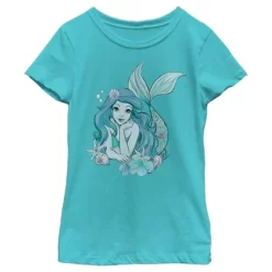 Disney Girl's The Little Mermaid Ariel Under The Sea Portrait T-Shirt -Family Style Shop GUEST 9809a719 0106 46f0 9237 e1360d403ea3