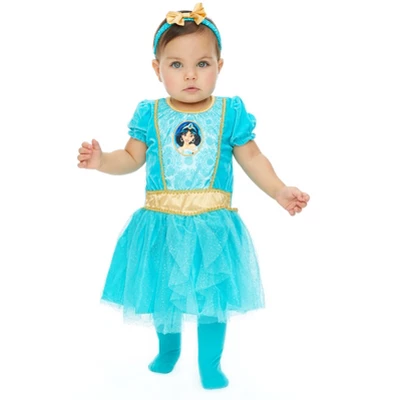 Disney Princess Jasmine Girls Cosplay Costume Dress Tights And Headband 3 Piece Set Toddler 3 Disney Princess Jasmine Girls Cosplay Costume Dress Tights And Headband 3 Piece Set Toddler