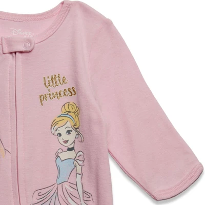 Disney Princess Ariel Cinderella Aurora Baby Girls 2 Pack Zip Up Sleep N' Play Coveralls Newborn To Infant 8 Disney Princess Ariel Cinderella Aurora Baby Girls 2 Pack Zip Up Sleep N' Play Coveralls Newborn To Infant - Image 6