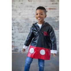 Disney Mickey Mouse Waterproof Hooded Rain Jacket Coat Little Kid