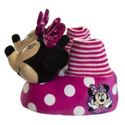 Disney Kids Girl's Minnie Mouse Slippers - Plush Lightweight Warm Comfort Soft Aline House Slippers – 3D Minnie Glitter Bow (size 5-12 Toddler/Little Kid) 3 Disney Kids Girl's Minnie Mouse Slippers - Plush Lightweight Warm Comfort Soft Aline House Slippers – 3D Minnie Glitter Bow (size 5-12 Toddler/Little Kid)