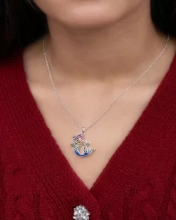 Disney The Little Mermaid Ariel Rainbow Crystal Silver Plated Pendant Necklace, 18" -Family Style Shop GUEST 9fbe30d0 698a 42b0 a272 da6a53fec165
