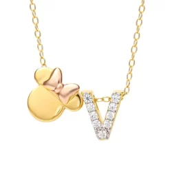 Disney Minnie Mouse Sterling Silver Gold Plated Cubic Zirconia Initial Pendant Necklace, 18" 30 Disney Minnie Mouse Sterling Silver Gold Plated Cubic Zirconia Initial Pendant Necklace, 18" -Family Style Shop GUEST a094793d cc6e 40a3 94be 1f0e5fb55021