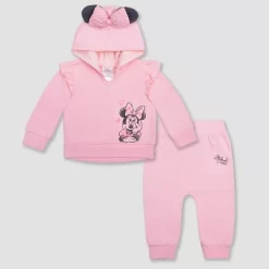 Baby Girls' Adaptive Disney Minnie Mouse Top And Bottom Set - Pink