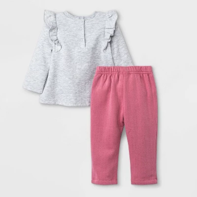 Baby Girls' 2pc Disney Princess Fleece Pullover And Jogger Set - Burgundy 3 Baby Girls' 2pc Disney Princess Fleece Pullover And Jogger Set - Burgundy