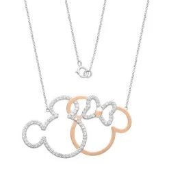 Disney Women's Mickey And Minnie Mouse Sterling Silver Interlocking Necklace, 18" 8 Disney Women's Mickey And Minnie Mouse Sterling Silver Interlocking Necklace, 18" -Family Style Shop GUEST a5ff5c7b 3024 4ebd bb86 1f121aff2db4