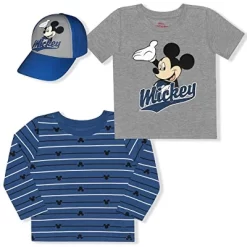 Disney Boy's 2-Pack Mickey Mouse Long And Short Sleeve Tees With Cap For Toddler -Family Style Shop GUEST a89559d8 e9ab 434f a116 3dfaa34a67b3
