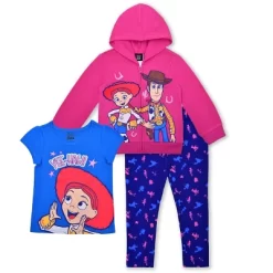 Disney Girl's 3-Pack Toy Story Yee-Haw! Graphic Tee, Zip Up Hoodie And Patterned Legging Pants Set For Toddler -Family Style Shop GUEST a9b90e69 5287 4134 9b4b aa8dd8c7903b