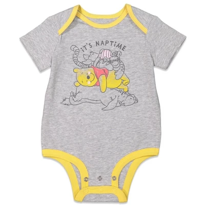 Disney Winnie The Pooh Baby Boys 3 Pack Cuddly Short Sleeve Bodysuits 5 Disney Winnie The Pooh Baby Boys 3 Pack Cuddly Short Sleeve Bodysuits - Image 3