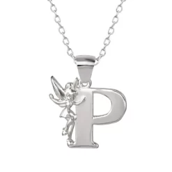 Disney Tinkerbell Initial Silver Pendant Necklace -Family Style Shop GUEST ac110289 f9d3 4349 9b95 6b9a570212a5