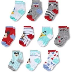 Disney Mickey Mouse Baby Boy's 10-Pack Infant Socks, 0-24 Months -Family Style Shop GUEST ac2c1272 7d6c 490b 8f5d b3cb3b085966