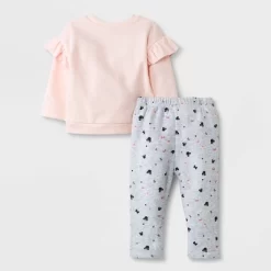 Disney Baby Girls' 2pc Minnie Mouse Top And Bottom Set - Light Pink