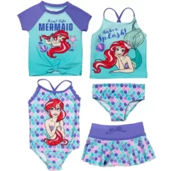 Disney Princess Ariel Girls One-Piece Swimsuit Rash Guard Tankini Top Modest Skirt And Bottom 5 Piece Set Toddler -Family Style Shop GUEST ad5e85e3 b58c 4321 b1da 795f4c2ad598