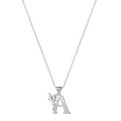 Disney Tinkerbell Initial Silver Pendant Necklace -Family Style Shop GUEST add49048 5fb7 49b5 a051 a9d1aab917bc