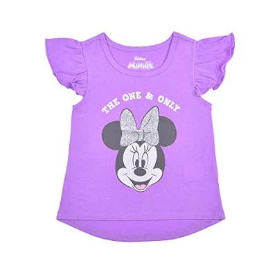 Disney Girls' 3-Pack The One And Only Minnie Mouse Ruffle Sleeve Tee, Sleeveless Peplum Shirt And Casual Shorts Set With Unicorn Print For Kids 5 Disney Girls' 3-Pack The One And Only Minnie Mouse Ruffle Sleeve Tee, Sleeveless Peplum Shirt And Casual Shorts Set With Unicorn Print For Kids - Image 3