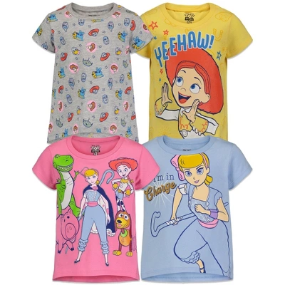 Disney Pixar Toy Story Bo Peep Jessie Girls 4 Pack T-Shirts Little Kid To Big Kid 11 Disney Pixar Toy Story Bo Peep Jessie Girls 4 Pack T-Shirts Little Kid To Big Kid - Image 9