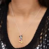 Disney Mickey Mouse Women Silver-Plated Enamel Classic Mickey Mouse Pose Pendant Necklace, 18'' -Family Style Shop GUEST afa16a57 4c91 490e b690 10d55dcb41da