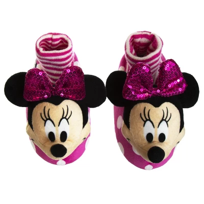 Disney Kids Girl's Minnie Mouse Slippers - Plush Lightweight Warm Comfort Soft Aline House Slippers – 3D Minnie Glitter Bow (size 5-12 Toddler/Little Kid) 5 Disney Kids Girl's Minnie Mouse Slippers - Plush Lightweight Warm Comfort Soft Aline House Slippers – 3D Minnie Glitter Bow (size 5-12 Toddler/Little Kid) - Image 3