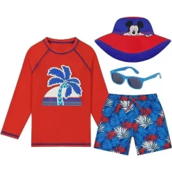 Disney Mickey Mouse/Paw Patrol Boy's 4-Piece Kids Set, Long Sleeves Rash Guard Swim Shorts, Sunglasses & Bucket Hat (Ages 3-8) -Family Style Shop GUEST b271edf0 923d 4396 b65a a4f1d0042475