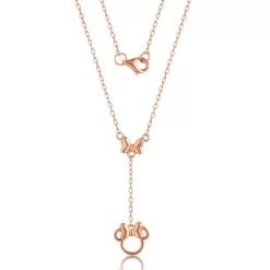 Disney Minnie Mouse Womens Y Necklace In Pink Gold-Plated Sterling Silver Jewelry For Women, 18'' -Family Style Shop GUEST b2be7a54 9e4c 4b67 ba0f 582974c3a7e5