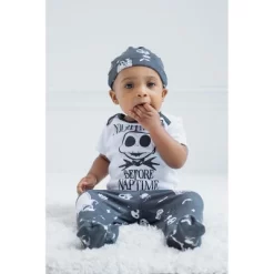 Disney Nightmare Before Christmas Zero Oogie Boogie Jack Skellington Baby Bodysuit Pants And Hat 3 Piece Outfit Set Newborn To Infant