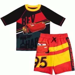 Disney Pixar Cars Lightning McQueen Rash Guard And Swim Trunks Outfit Set Little Kid -Family Style Shop GUEST b42f73cc 6649 44a1 89b7 f14de1f67553