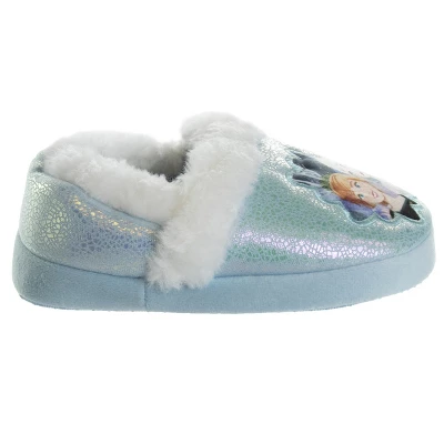Disney Frozen 2 Elsa And Anna Girls Slippers - Plush Lightweight Warm Comfort Soft Aline House Slippers - Blue White Crinkle (Sizes 5 - 12 Toddler/Little Kid) 4 Disney Frozen 2 Elsa And Anna Girls Slippers - Plush Lightweight Warm Comfort Soft Aline House Slippers - Blue White Crinkle (Sizes 5 - 12 Toddler/Little Kid) - Image 3