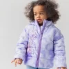 Disney Frozen Princess Anna Elsa Girls Zip Up Winter Coat Puffer Jacket Toddler