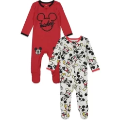 Disney Mickey Mouse Baby 2 Pack Zip Up Sleep N' Play Coveralls Newborn To Infant -Family Style Shop GUEST b6347632 88af 44dd 93e2 7aae33c338bf