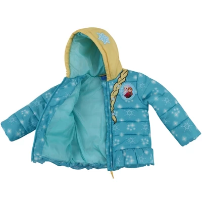 Disney Frozen Elsa Princess Anna Girls Winter Coat Puffer Jacket Little Kid 4 Disney Frozen Elsa Princess Anna Girls Winter Coat Puffer Jacket Little Kid - Image 2