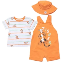Disney Tigger Winnie The Pooh Baby French Terry Short Overalls T-Shirt And Hat 3 Piece Outfit Set Newborn To Infant -Family Style Shop GUEST b76445fb 76bd 44dd a005 415c73593481
