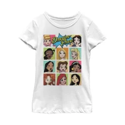 Girl's Disney Princesses Dream Free Squares T-Shirt -Family Style Shop GUEST b78f0553 52fb 4b80 9a47 8f442f62dc5d