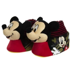 Disney Mickey Mouse 3D Slippers - Kids Cozy Plush Fuzzy Lightweight Warm Comfort Soft House Shoes - Mickey Red/black (size 5-12 Toddler - Little Kid) -Family Style Shop GUEST b7a2daee beea 42d5 a278 a407f8fc9c3f