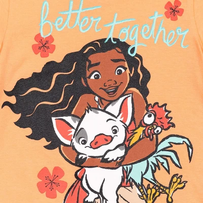 Disney Princess Moana Little Girls 3 Pack Graphic T-Shirt Pink/White/Blue 4 Disney Princess Moana Little Girls 3 Pack Graphic T-Shirt Pink/White/Blue - Image 2