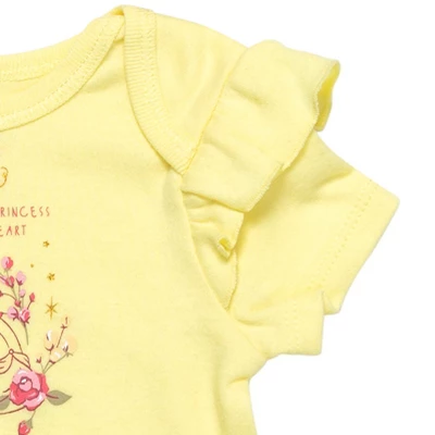 Disney Princess Belle Ariel Tiana Baby Girls Bodysuit French Terry Jumper And Headband 3 Piece Outfit Set Newborn To Infant 7 Disney Princess Belle Ariel Tiana Baby Girls Bodysuit French Terry Jumper And Headband 3 Piece Outfit Set Newborn To Infant - Image 5