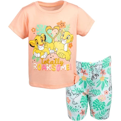 Disney Lion King Toy Story Moana Simba Nala Jessie Woody Girls T-Shirt & Bike Shorts Outfit Set Infant To Little Kid 12 Disney Lion King Toy Story Moana Simba Nala Jessie Woody Girls T-Shirt & Bike Shorts Outfit Set Infant To Little Kid - Image 10