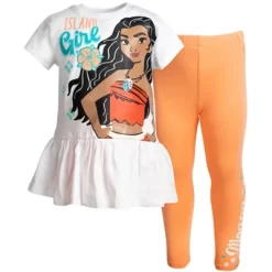Disney Princess Moana Frozen Little Mermaid Rapunzel Jasmine Belle Girls T-Shirt And Leggings Outfit Set Toddler To Big Kid -Family Style Shop GUEST bdfd48bb 3970 4221 9e7a 35f3922888c5