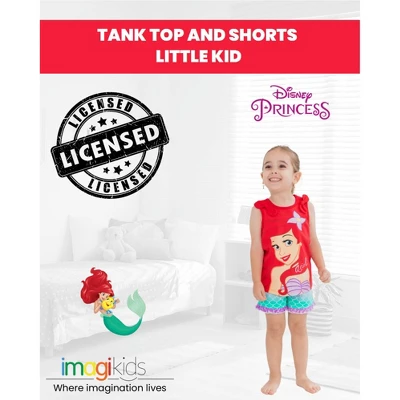 Disney Princess Princess Moana Rapunzel Jasmine Belle Girls Tank Top And French Terry Shorts Little Kid To Big Kid 5 Disney Princess Princess Moana Rapunzel Jasmine Belle Girls Tank Top And French Terry Shorts Little Kid To Big Kid - Image 3